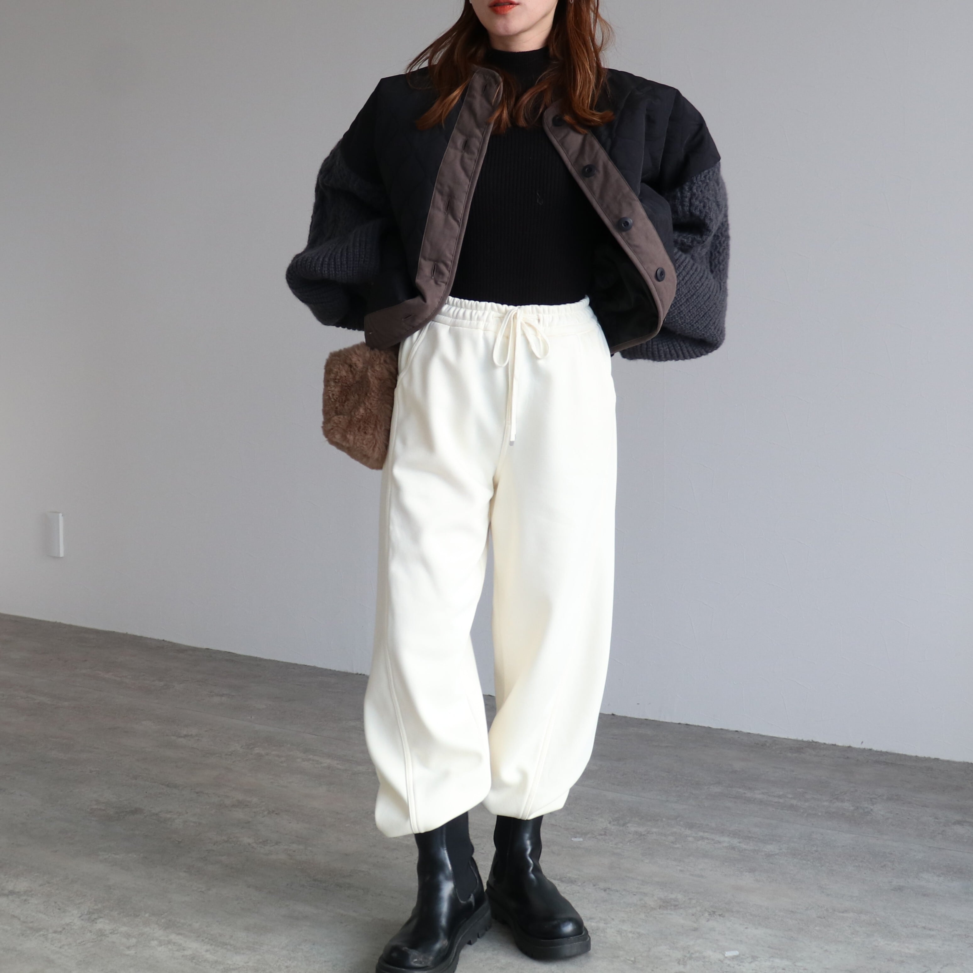 おはんちゃ 裏ミンクファータッチ切替カーブパンツ【y2852-z】メール便送料無料