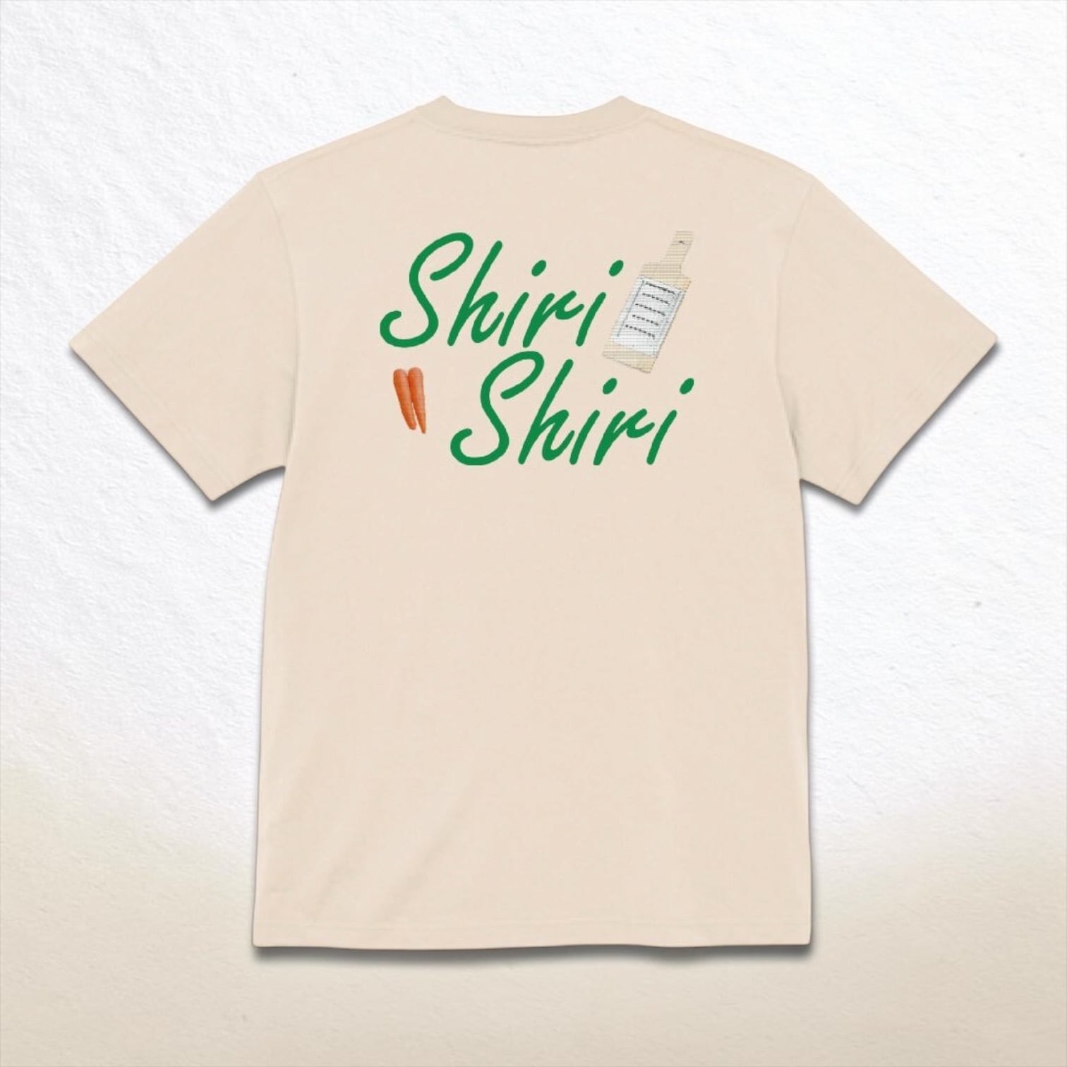 Shiri Shiri器(しりしり器)/5.6ozバックプリントTシャツ ナチュラル色 送料無料