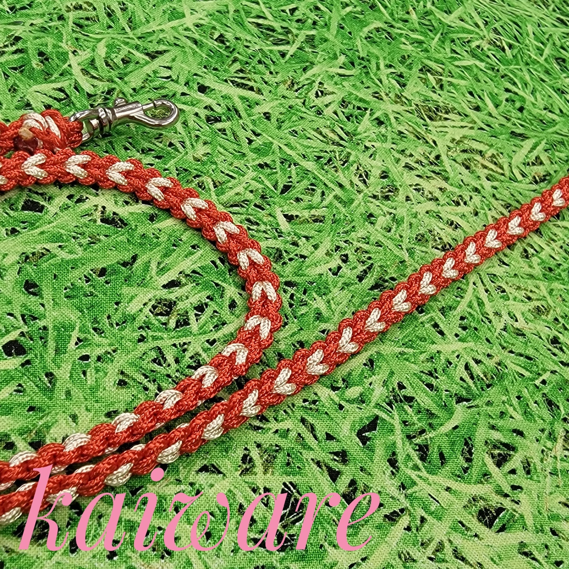 パラコードリード 大型犬 中型犬 ダブルハート編みリード | 首輪職人