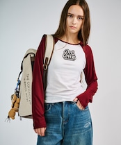 Dog & LOVERS ラグランスリーブ L/S Tシャツ (NAVY) CQ-49069