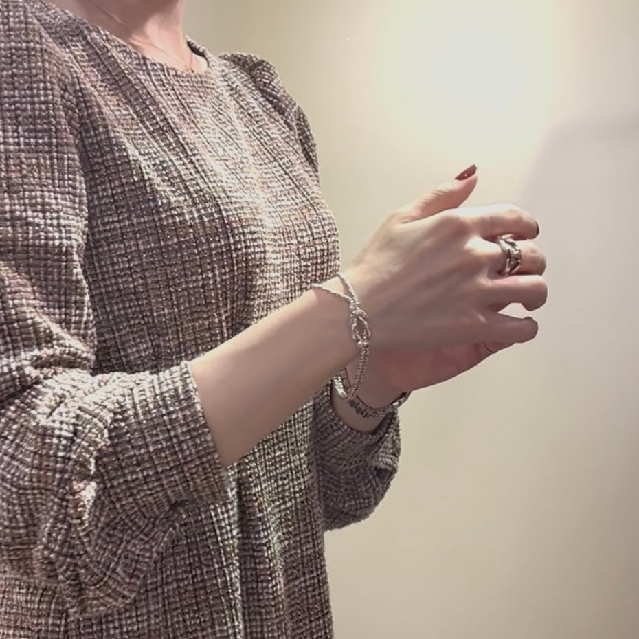 TIFFANY&CO.】1975ツイストノット ブレスレット／シルバー925／2連