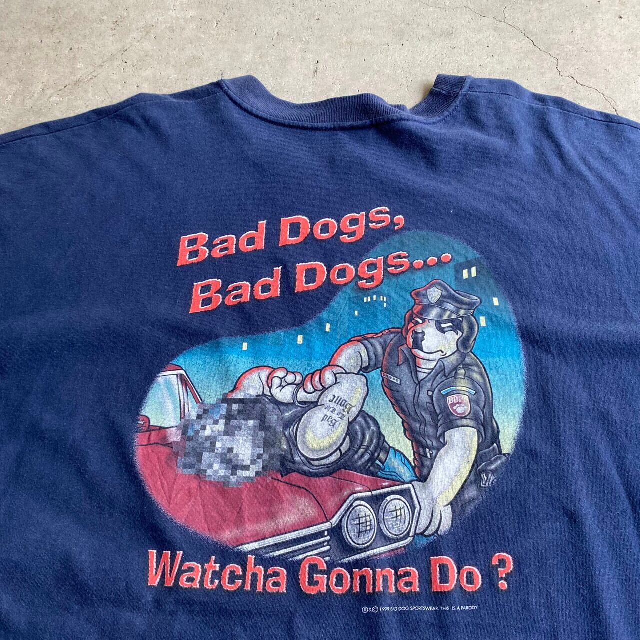 90年代 BIG DOGS プリントTシャツ USA製 メンズXL ヴィンテージ /eaa260341