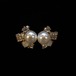 Pearl and multi rhinestones symmetric earrings