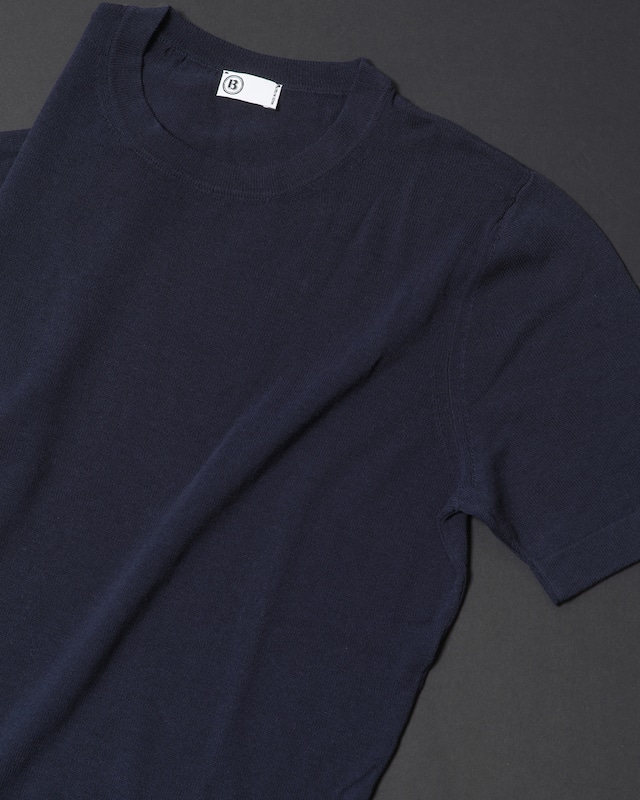 ATELIER BRIO PECHINO コットンシルクニットT（Navy）