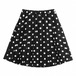 [NECYSTUDIO] Black Dot Pleated A-Shaped Half Skirt