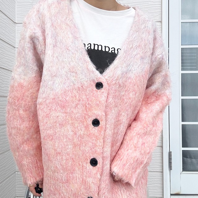 マーブルシャギーカーデ