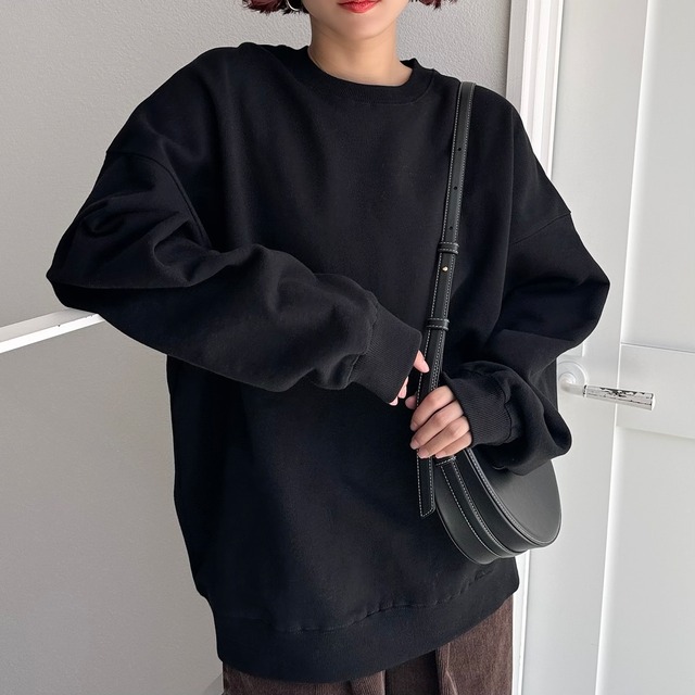 USコットンBIGスウェットPO/ブラック