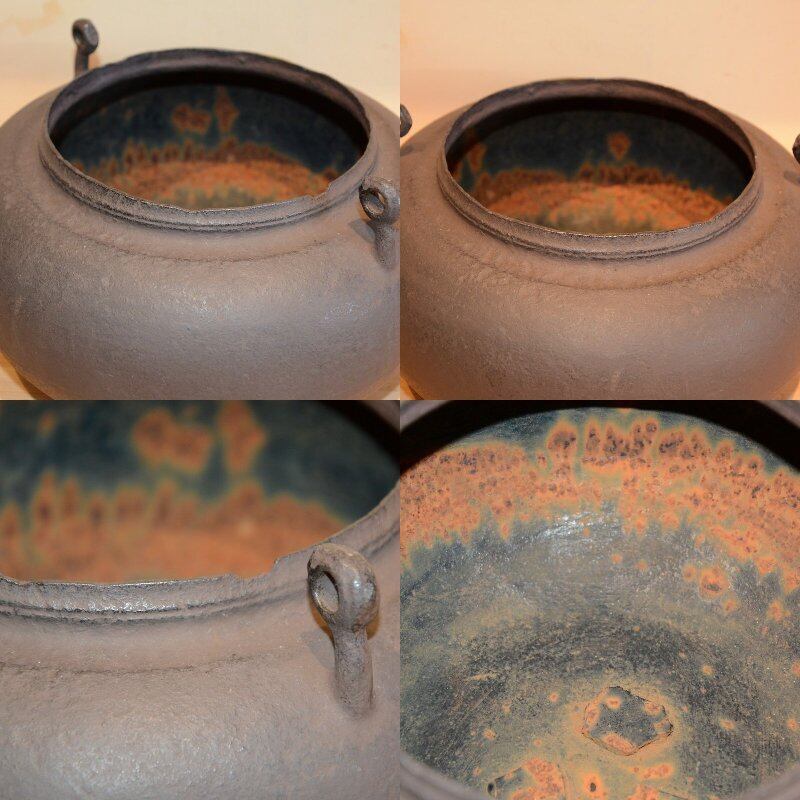 田口釜 慶長時代 名越家昌造 十代堀政五郎極 古物 送料込み 田口