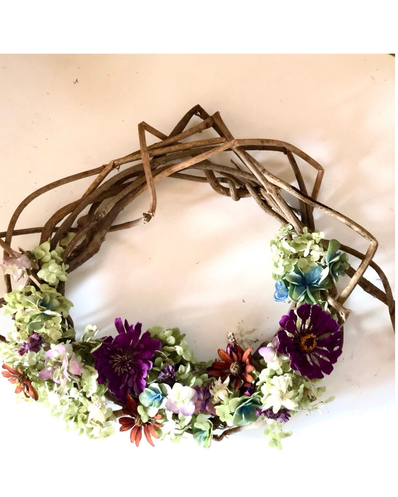 ユーカリと千日紅リース ユーカリと千日紅のリース