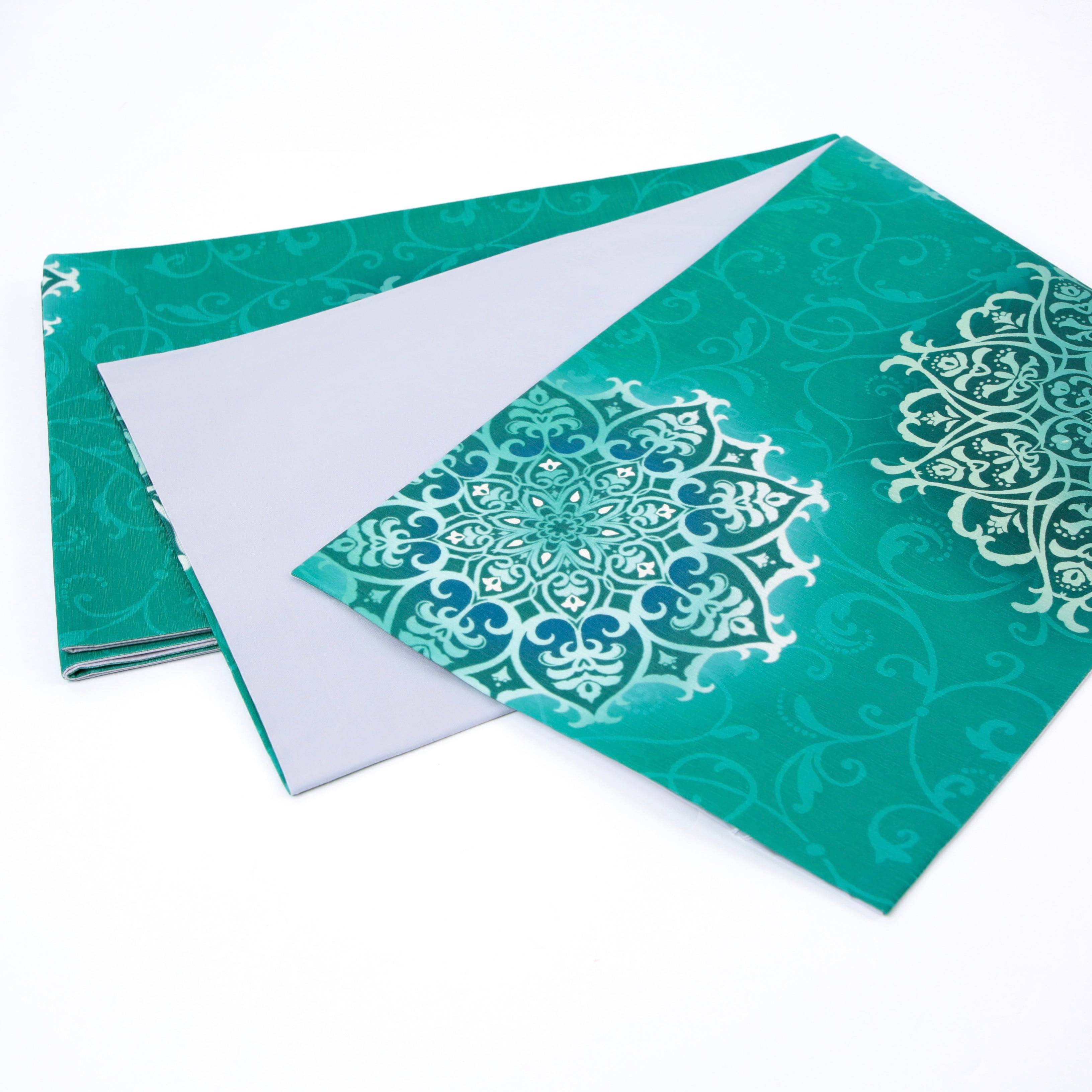 新品・未使用 WAKKA 正絹 京袋帯【アラベスク／ブルーグリーン】お