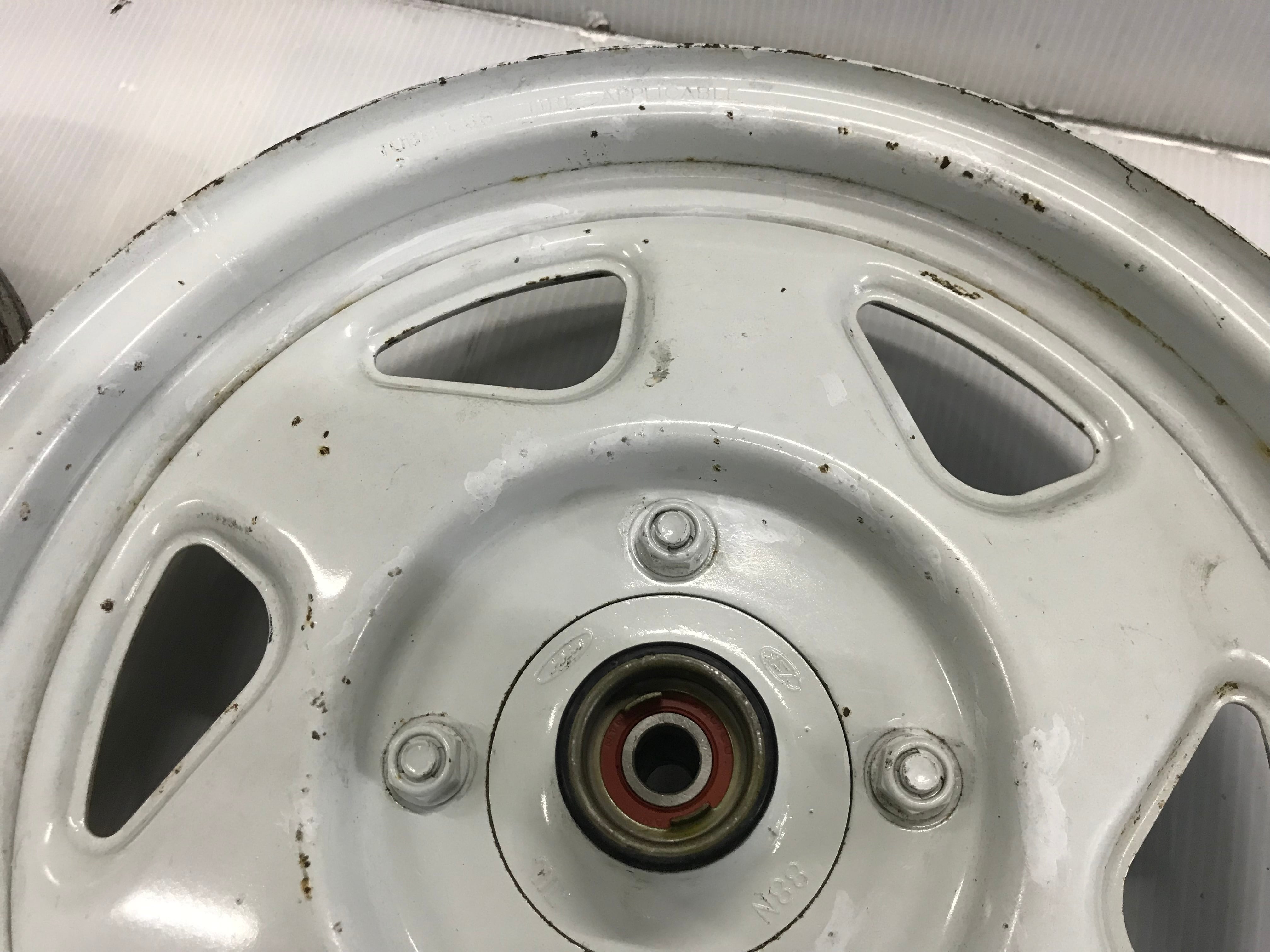 中古パーツ フュージョン ヘリックス用 鉄チンホイール 前後セット 送料無料 ｓａｗａｄａ ｃｙｃｌｅ