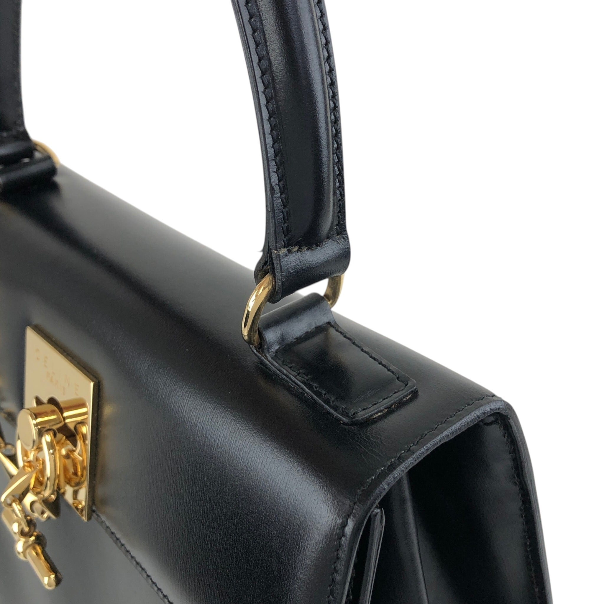 CELINE セリーヌ ショルダーバッグ ブラック ガンチーニ レザー 2way