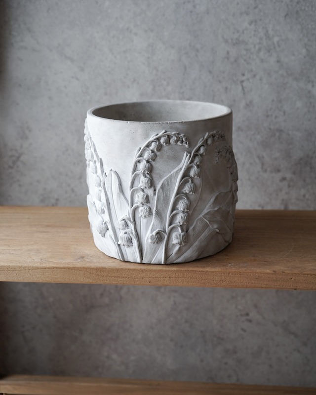 スズランレリーフ　エルメリリー　L　【セメント鉢】