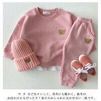 キッズ スウェット ベビー 2点セット 上下セット 無地 トレーナー