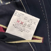 シルク混 Paul Smith ポールスミス ストライプ 裏地柄入り テーラードジャケット M/ネイビー メンズ