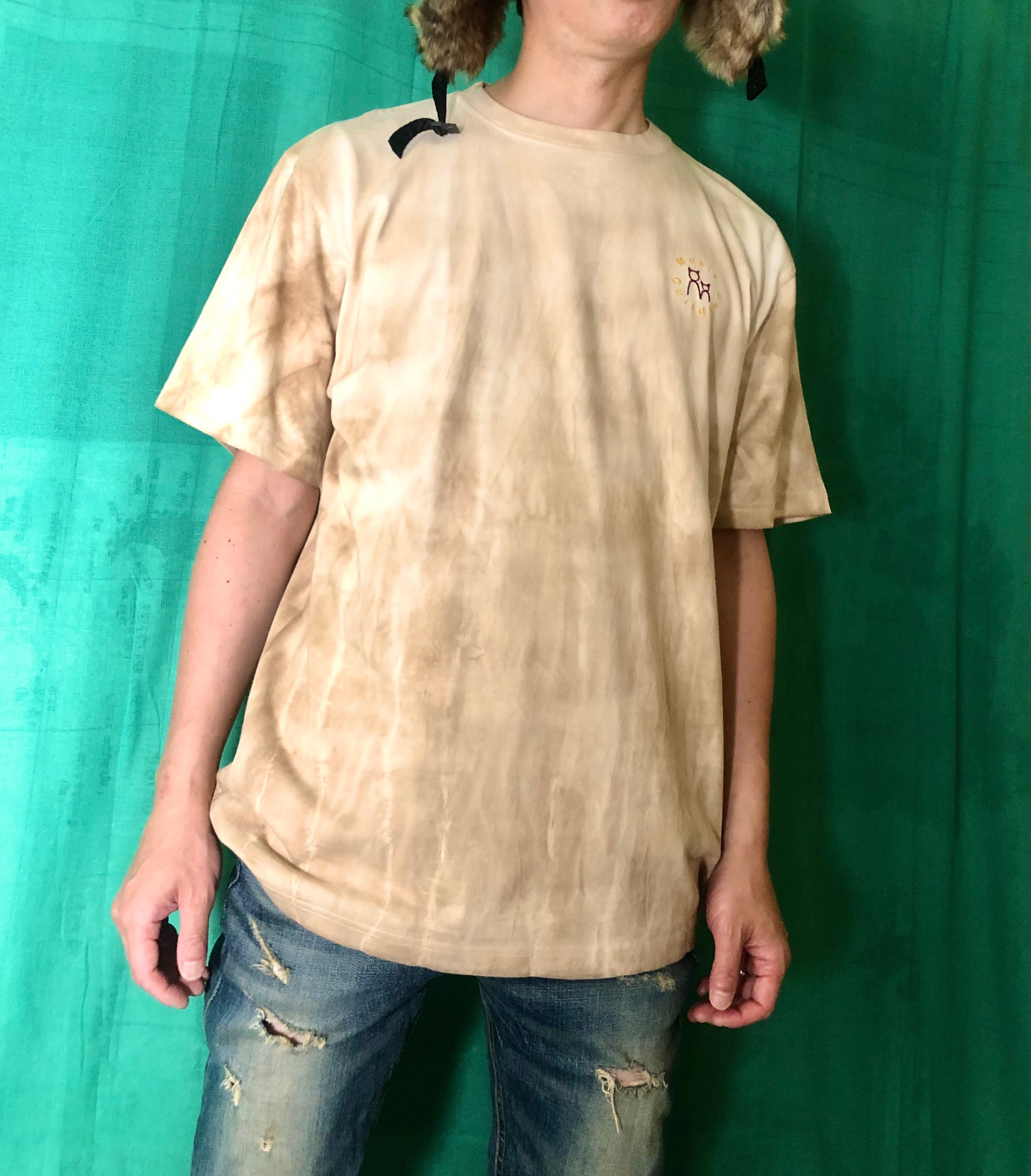 希少な初期SHARE SPIRITのコーヒー染め長袖カットソー UNISEX 【XL】コーヒー染めロゴTシャツ（イナズマ） | music children
