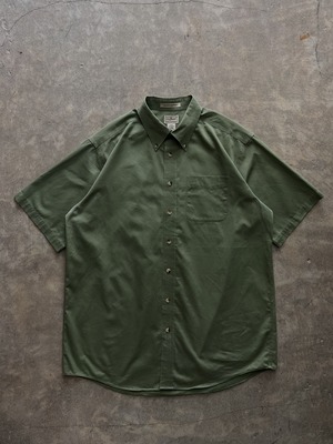 L.L.Bean ボタンダウンシャツ 半袖 WRINKLE RESISTANT L-TALL オリーブグリーン