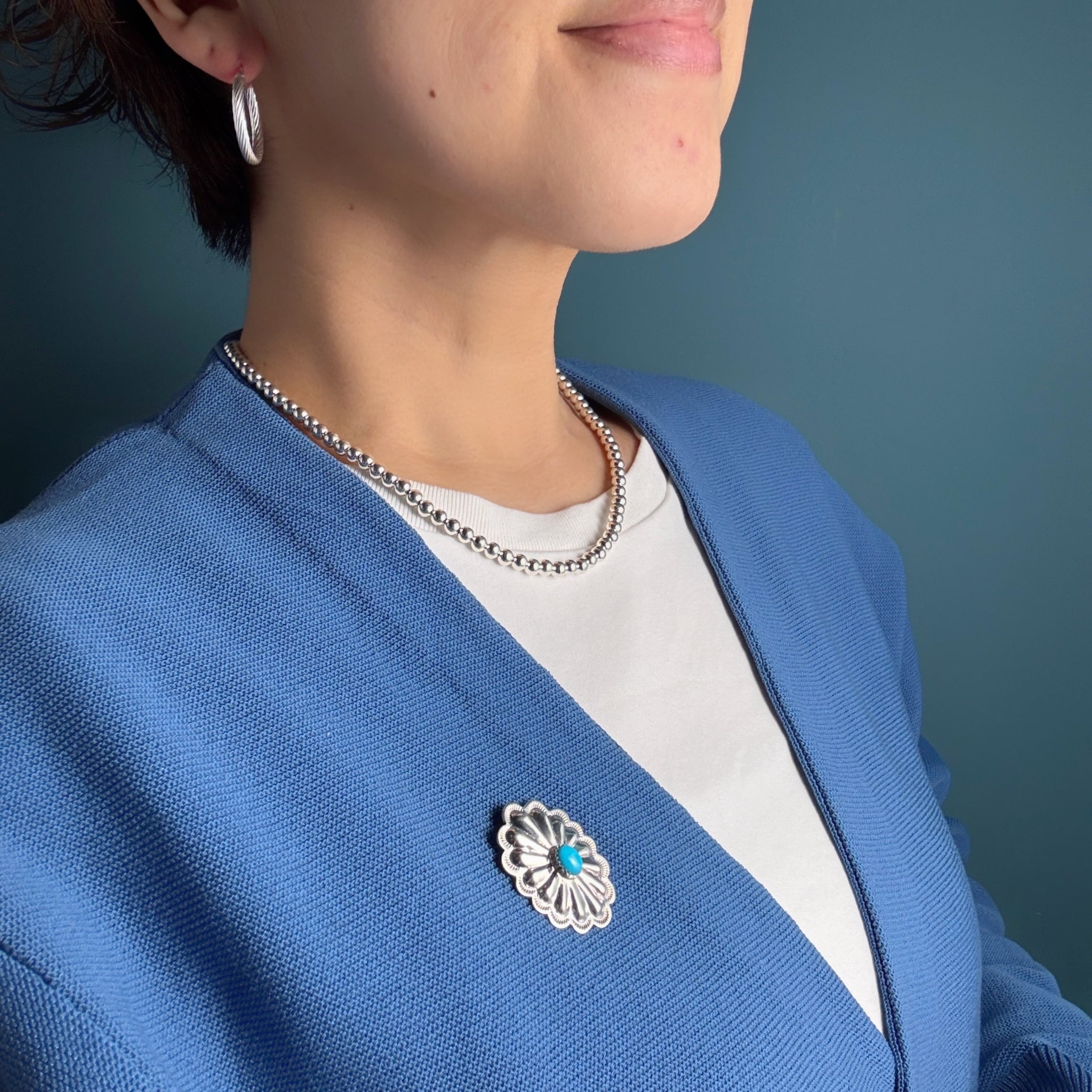 ヴィンテージ ターコイズ ブローチ 925 K18 インディアンジュエリー ヴィンテージ ターコイズ ブローチ 925 K18 インディアンジュエリー