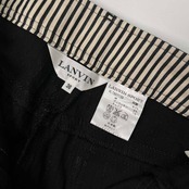 LANVIN SPORT ランバン スポーツ ストライプ クロップド ハーフ パンツ サイズ36 /ブラック/レディース
