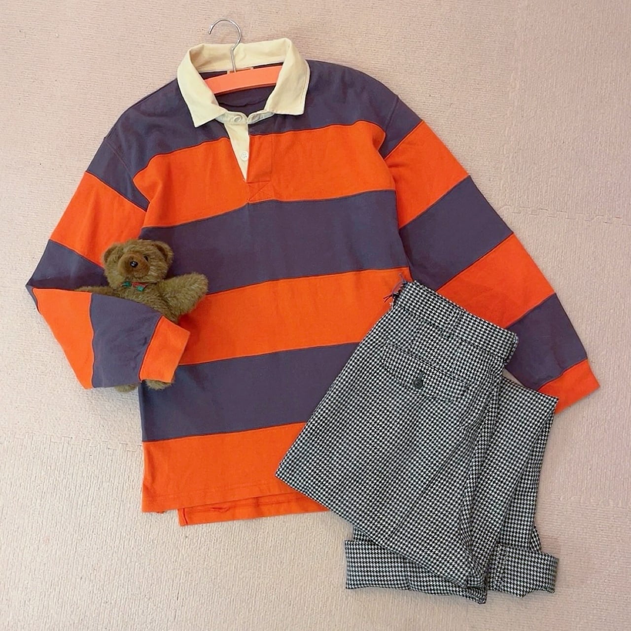 orange stripe rugger shirt