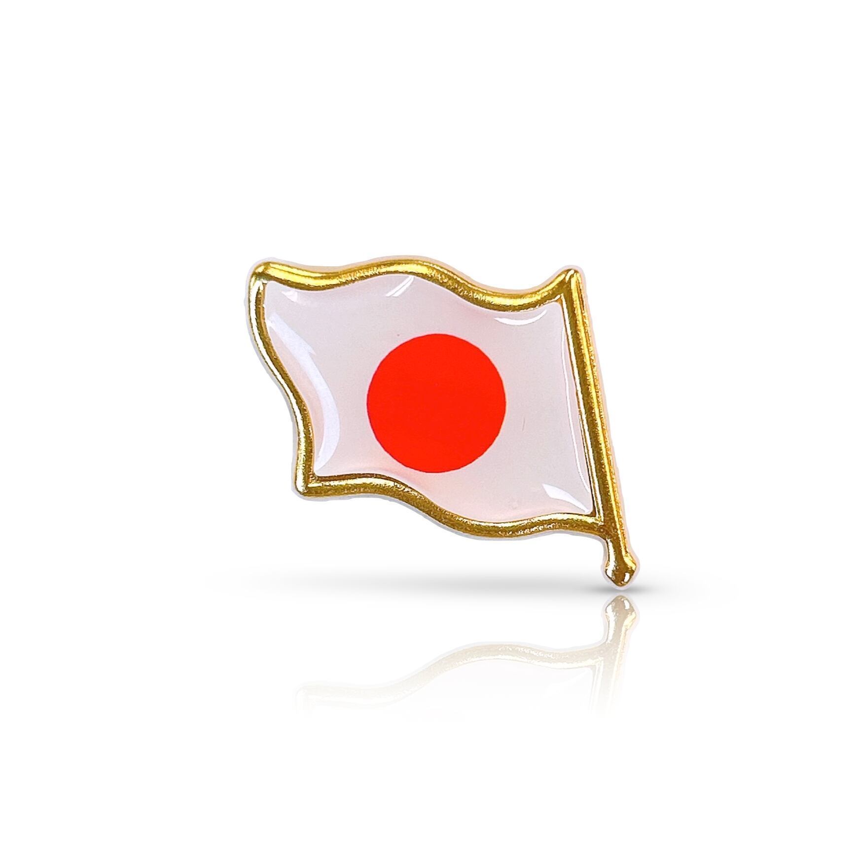 日本 国旗 ピンバッジ 】 1個 ゴールド 紅白 ジャパン 日の丸 JAPAN