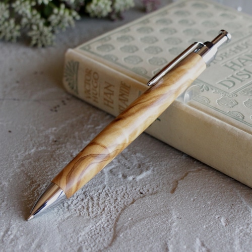 「長寿の木 イタリア産オリーブ 特上 杢・Pencil 0.5mm」木軸シャープペン 銘木ペン Viriditas