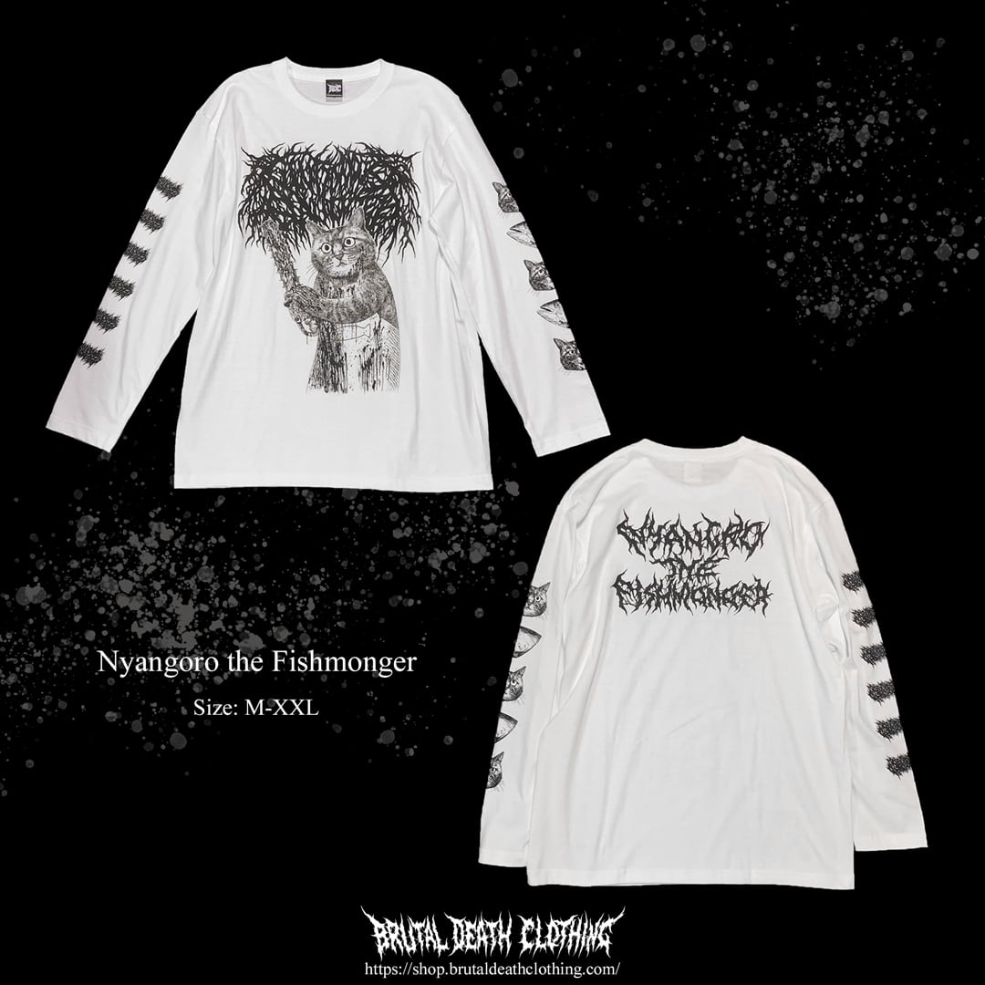 Nyangoro the Fishmonger / 解体猫ニャンゴロウ Long Sleeve | Brutal