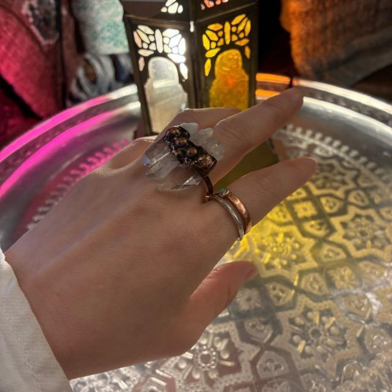 TOPANGA Jewelry 　ジェムストーンリング　クリスタル　全2種　14号　15号　指輪　アクセサリー　ジュエリー　プレゼント　レディース　ギフト