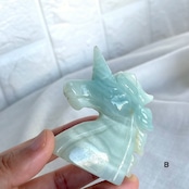 ユニコーン*アマゾナイト*イットリウムフローライト*カービング*250904*天然石*置き物*インテリアストーン