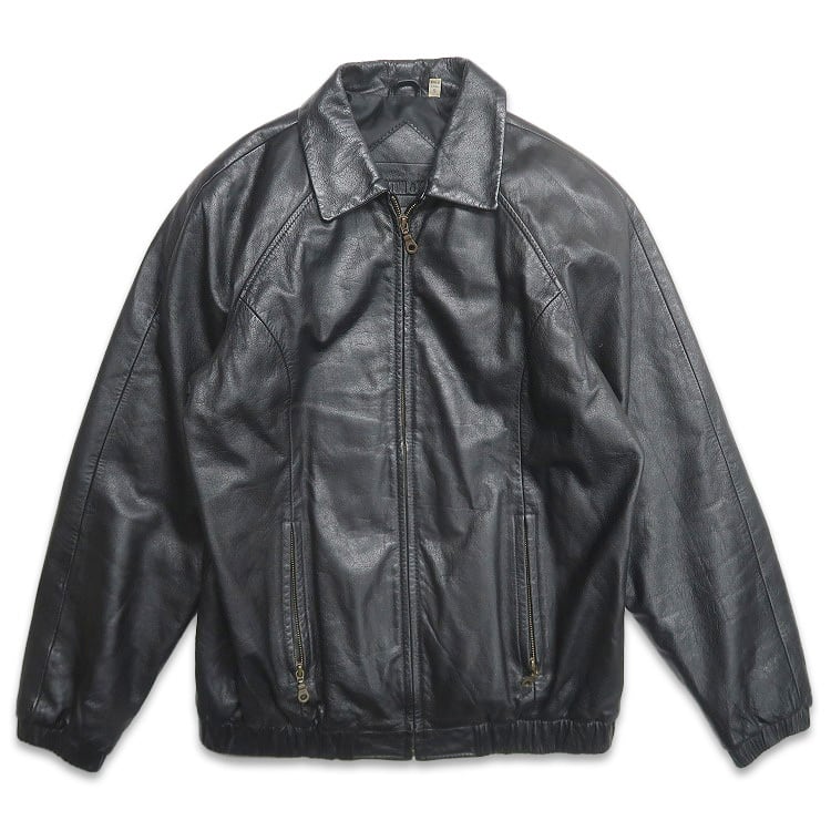 Preston & York 黒レザー　スイングトップジャケット　本革 Preston & York 黒レザー スイングトップジャケット 本革