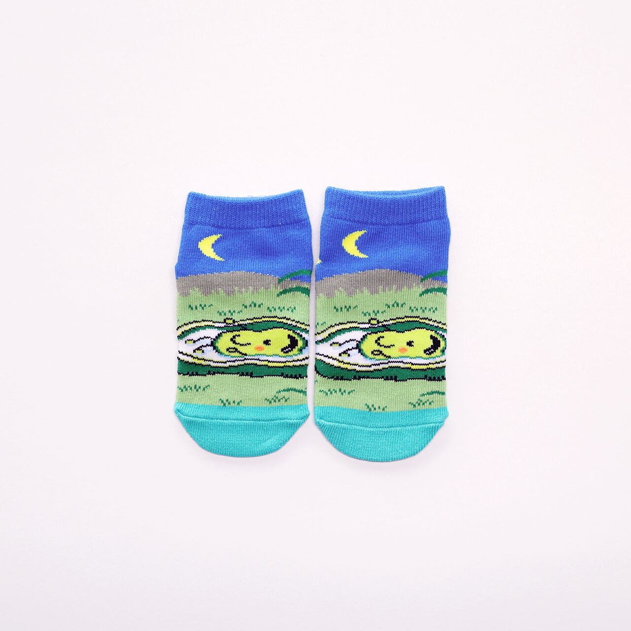 靴下 キッズ ブルー そらまめくんのベッド 絵本のくつした 親子の時間研究所store