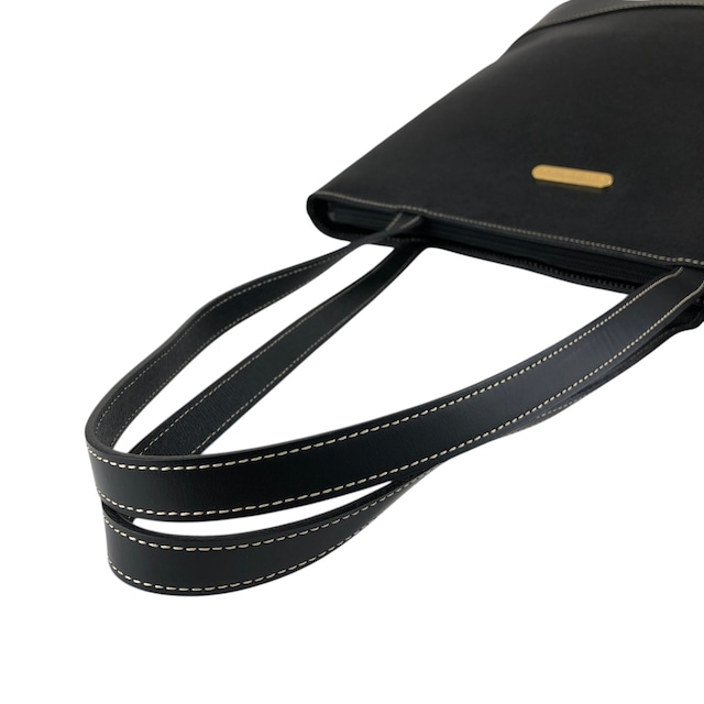 BURBERRY バーバリー ハンドバッグ ブラック ロゴプレート レザー バケツ型 vintage ヴィンテージ オールド i2msc4