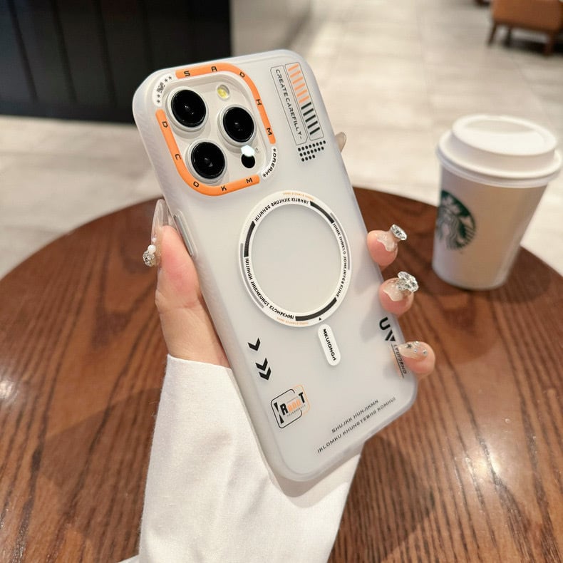 【MagSafe対応】ビジュ完璧◎つや消し ユニセックス 半透明ケース スタイリッシュ かっこいい メンズ ワイヤレス充電 マットクリア スマホケース ND-15577