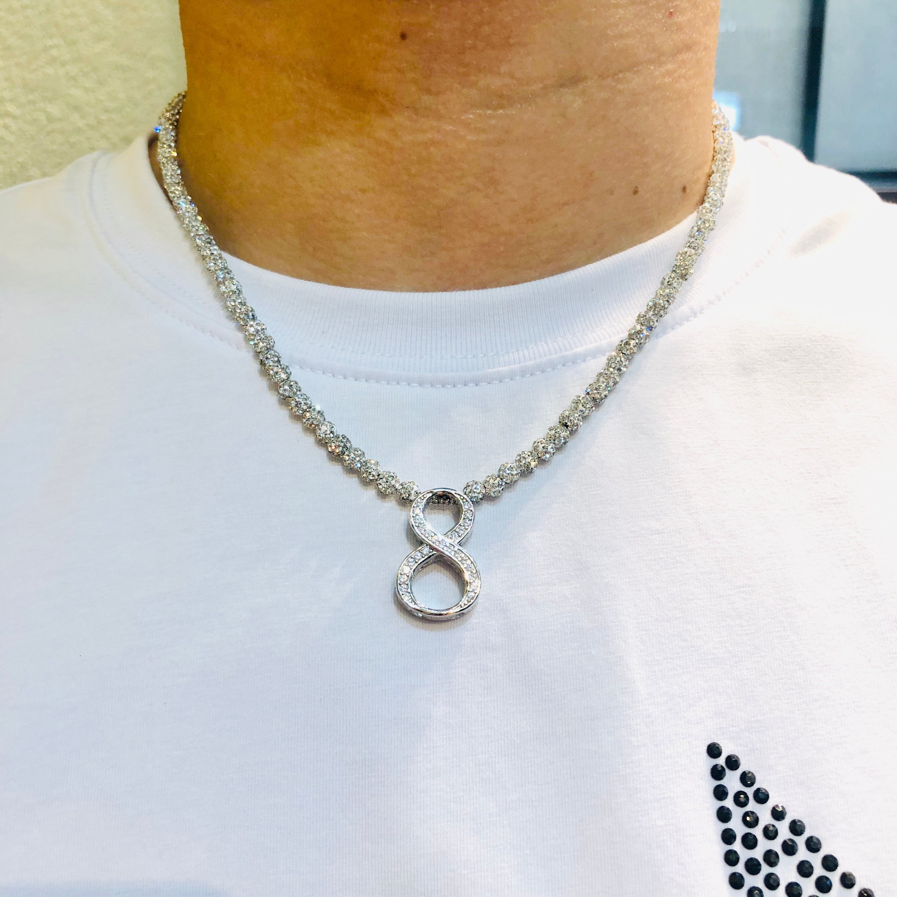 【関税込み】Numbering シルバー #5838 ネックレス ナンバーホワイトネックレス「8」 | StoneJewelry