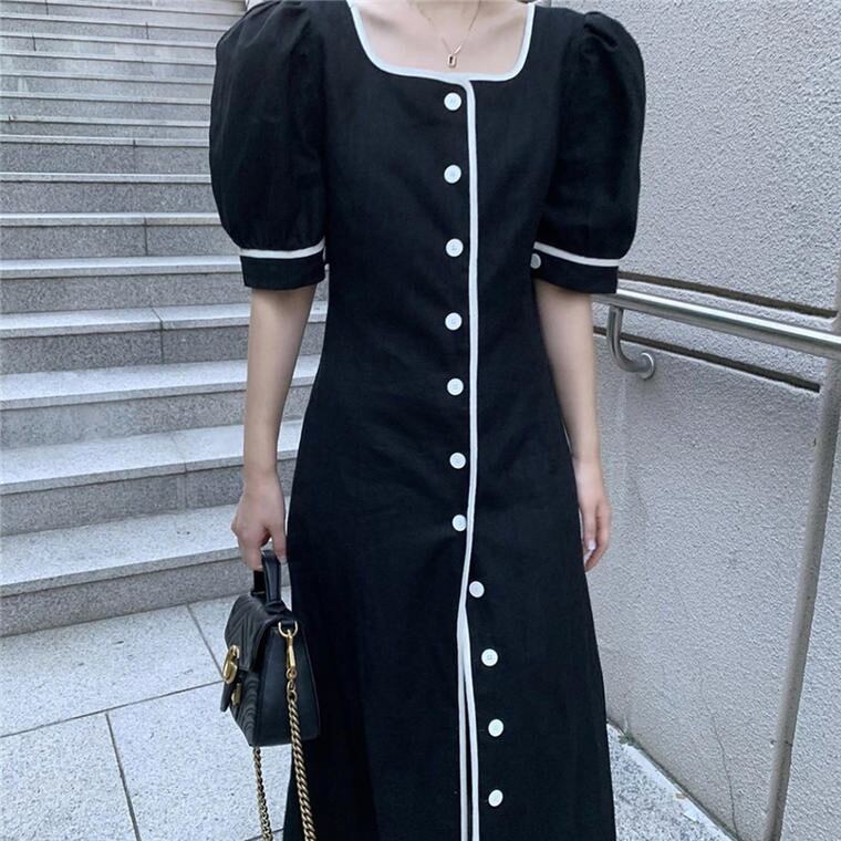 レトロフロントボタンワンピース 756 Mesty