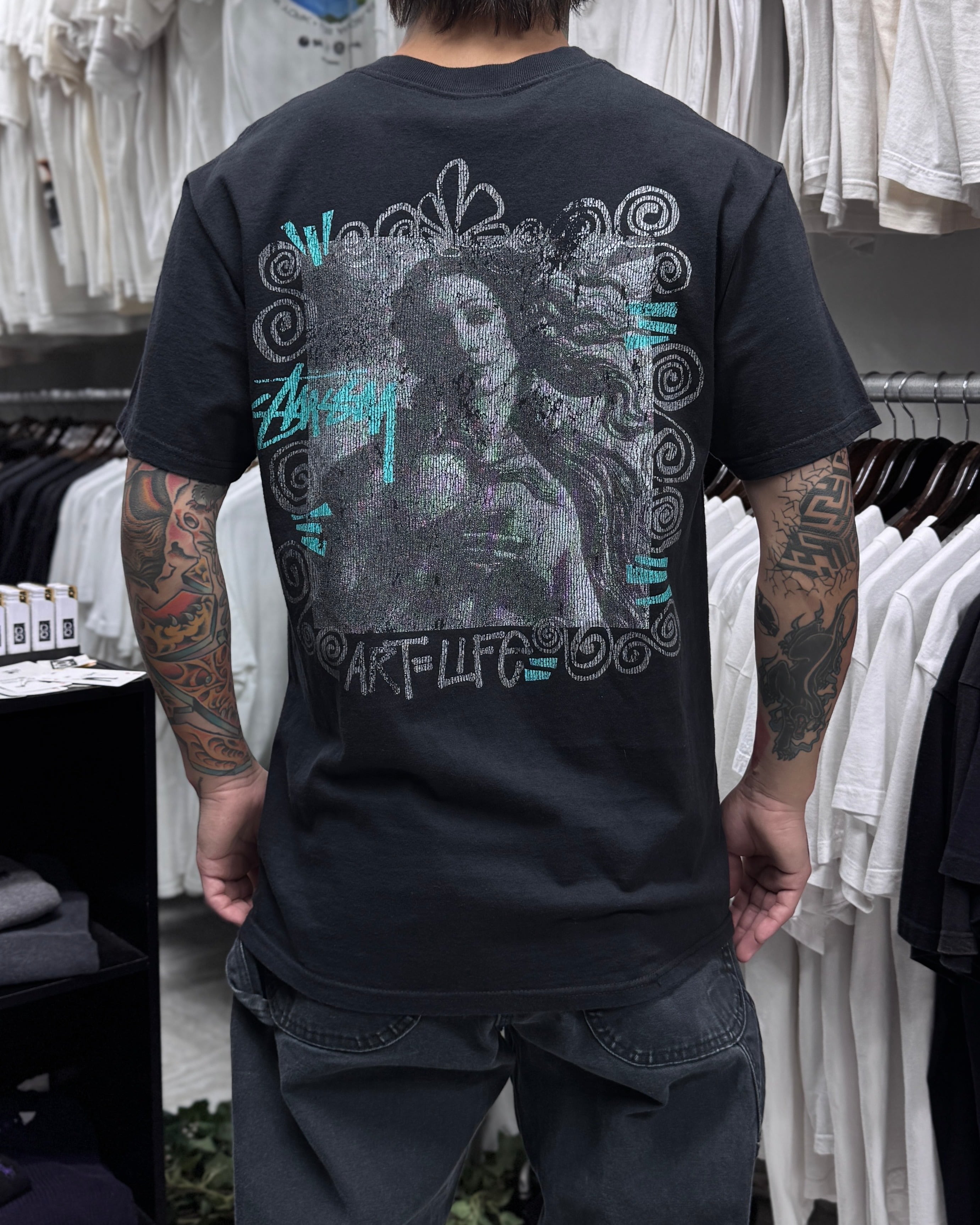 00's old stussy × RESONATE GOOD ENOUGH Tom Tom Tee “総柄