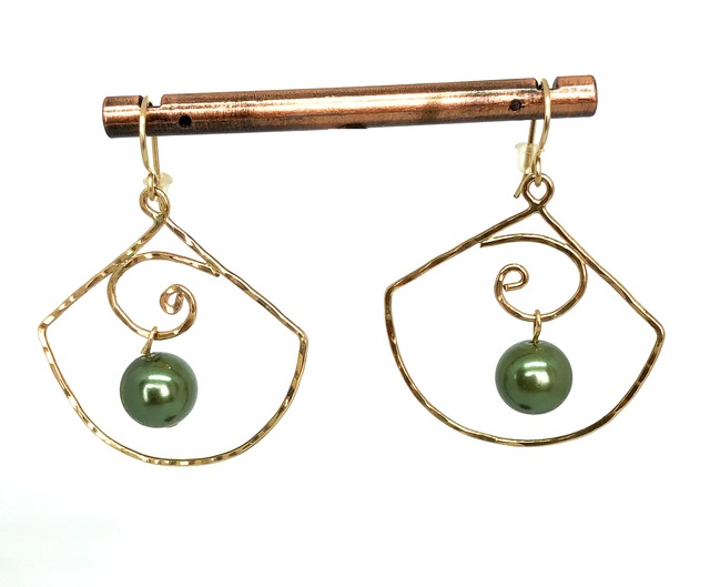 【ピアス】扇×パール