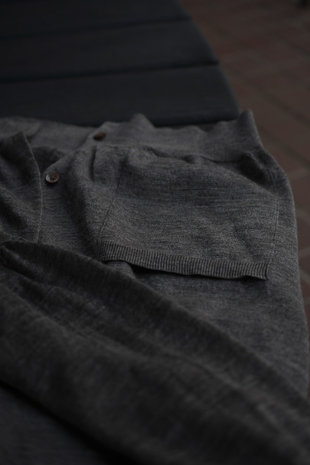 BATONER / CHOMA POLO CARDIGAN (GREIGE)