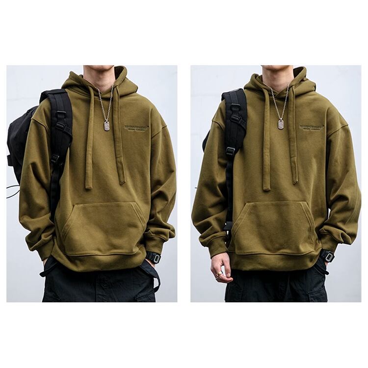 ★HOODED LETTER EMBROIDERY PULLOVER　　　A0872