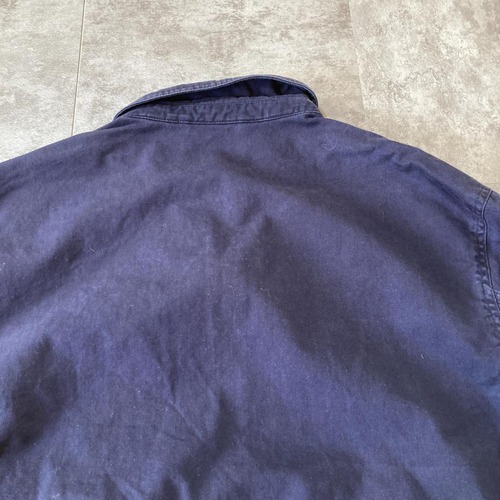 90-00s Polo by Ralph Lauren ネイビー コットンツイル スイングトップ 無地 タイ製 XL jacket 詳細写真16