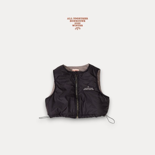 BONEOUNE［取寄］now crop padding vest 25winter 나우크롭패딩베스트