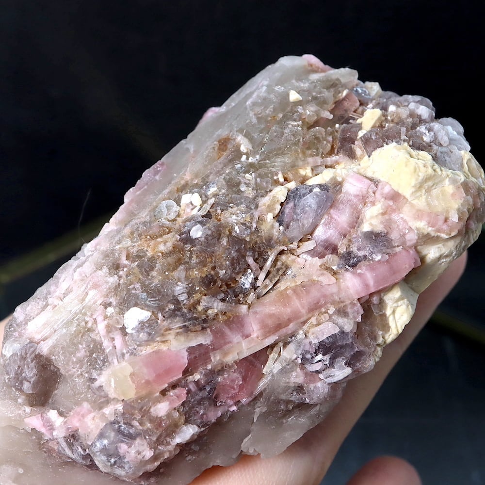 ピンク トルマリン レピドライト クォーツ 水晶 電気石 母岩付き 雲母 