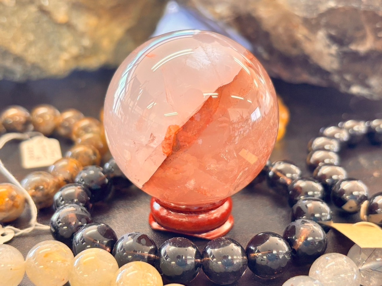 ヘマタイトインクォーツ 丸玉 50mm