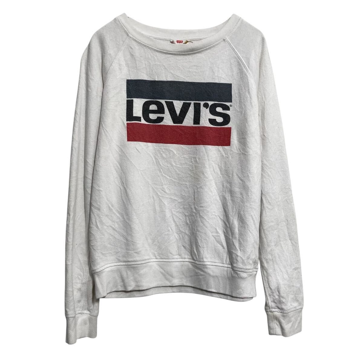 Levi's ロゴスウェット トレーナー キッズ M ホワイト リーバイス プル