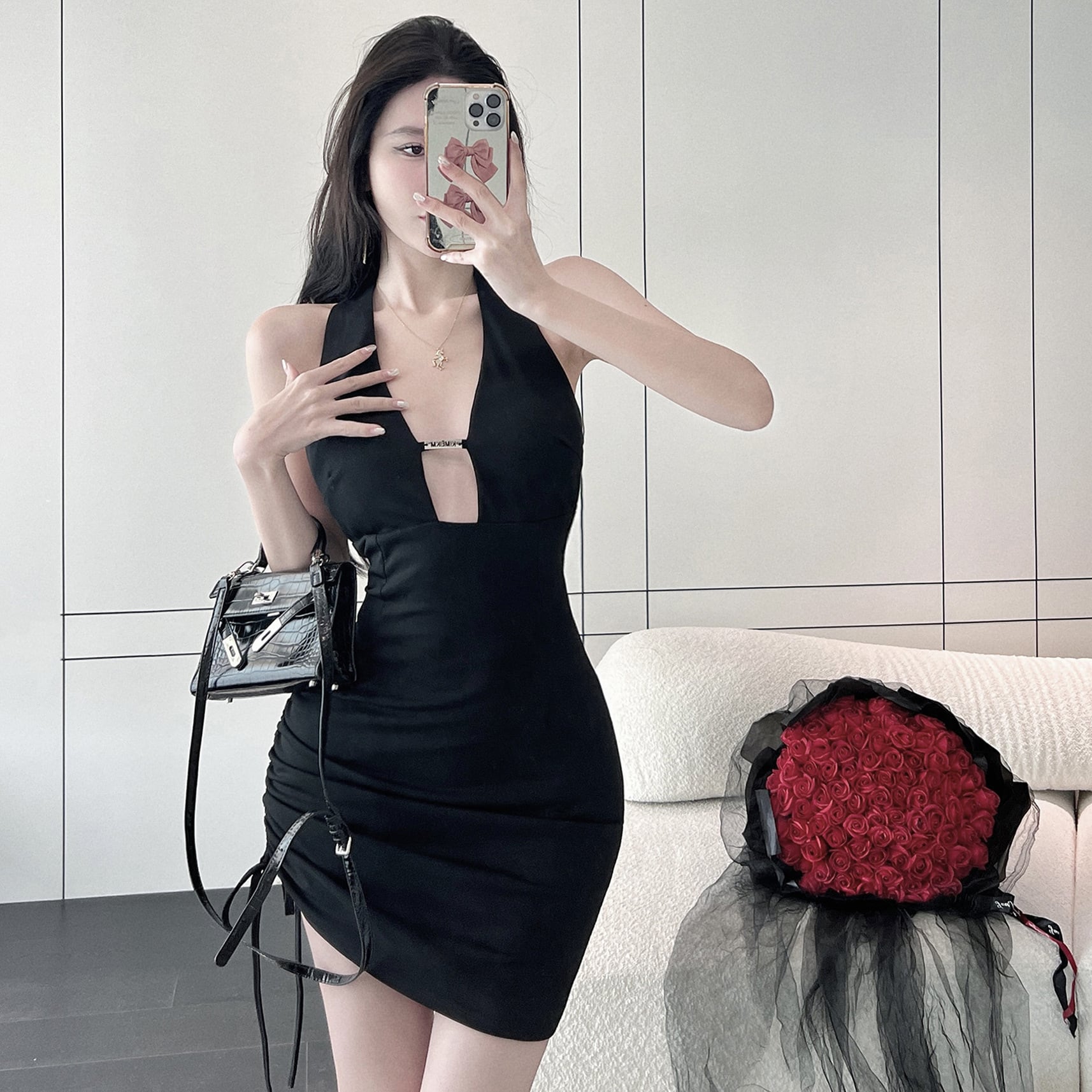 キャバドレス 谷間魅せ 指名 セクシー ミニドレス キャバクラ hot girl XH2-DD4853