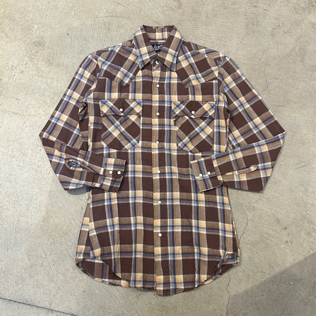 1970s LEVI'S WESTERN CHECK COTTON SHIRT