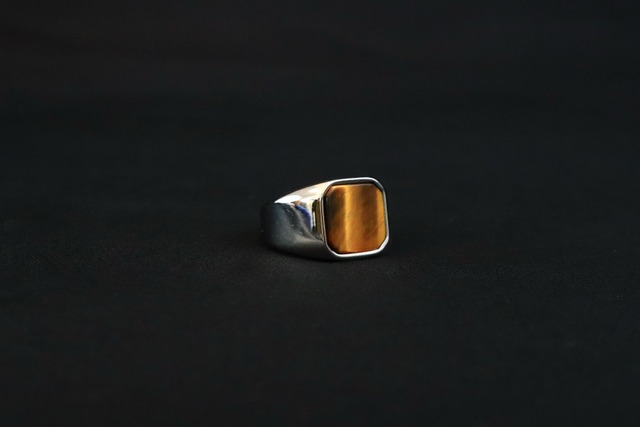 TigerEye Signet Ring 316L