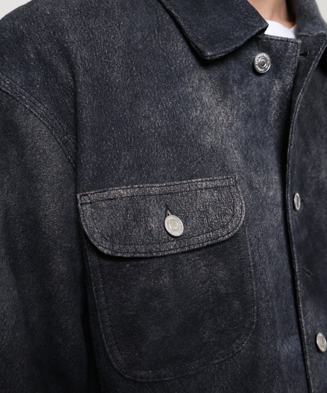 SEVEN BY SEVEN / 800-6125005 LEATHER COVERALL JACKET (BLACK