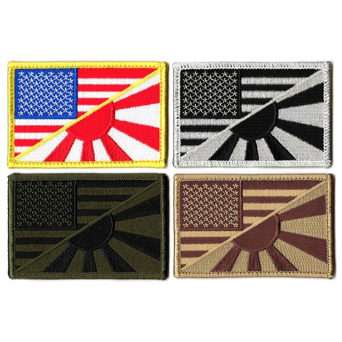 自衛隊グッズ ワッペン 海上自衛隊 星条旗 旭日旗 6×9 ベルクロ付き 全4種 「燦吉 さんきち SANKICHI」