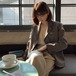 ジャケット コート アウター 袖あり 長袖 襟付き スリム きれいめ シンプル 大人 上品 おしゃれ かっこいい レトロ 通勤 通学 お出かけ 着回し 普段使い 大人可愛い 上品 無地 秋 冬 マーク オルチャン 韓国 ファッション オシャレ ママ お出かけ 女子会 デート 体型カバー